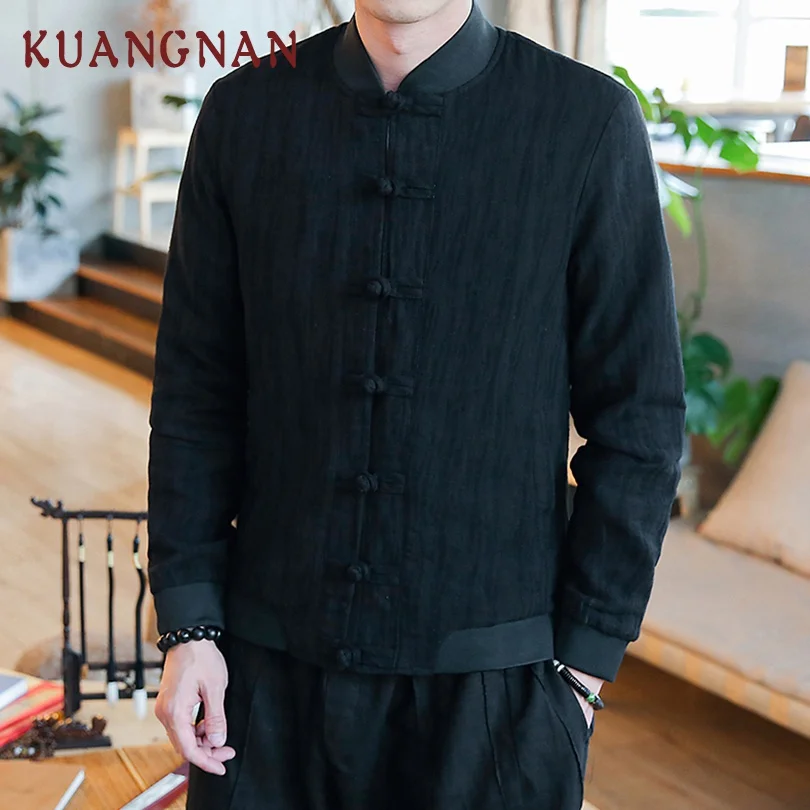 Мужская уличная куртка KUANGNAN куртка-бомбер в китайском стиле 5XL | одежда