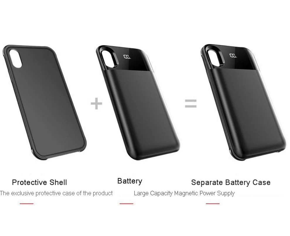 Магнитный беспроводной Чехол для зарядного устройства Vogek для iPhone X, XS, XR, XS, Max, умный светодиодный, цифровой дисплей, зарядное устройство, чехол для зарядки