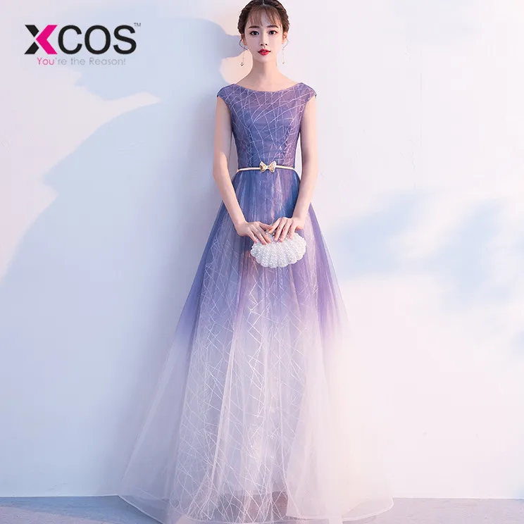 XCOS летние Омбре платья для выпускного вечера 2018 vestidos de gala женское вечернее платье