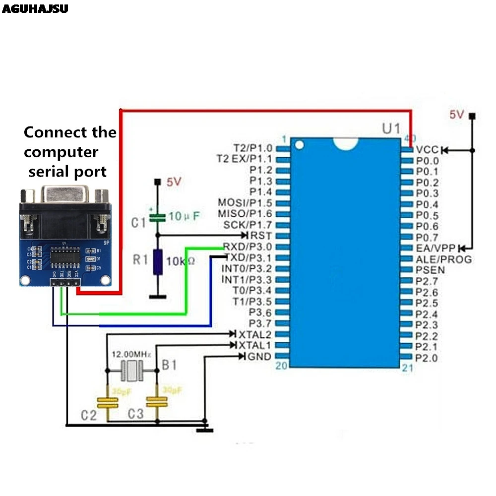 MAX3232 RS232 к ttl последовательный порт конвертер Модуль DB9 разъем MAX232|Интегральные