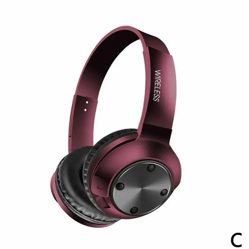 Bluetooth беспроводные большие наушники, наушники с активным шумоподавлением, накладные наушники, стерео гарнитура, наушники с радио басами для iPhone X - Цвет: Red