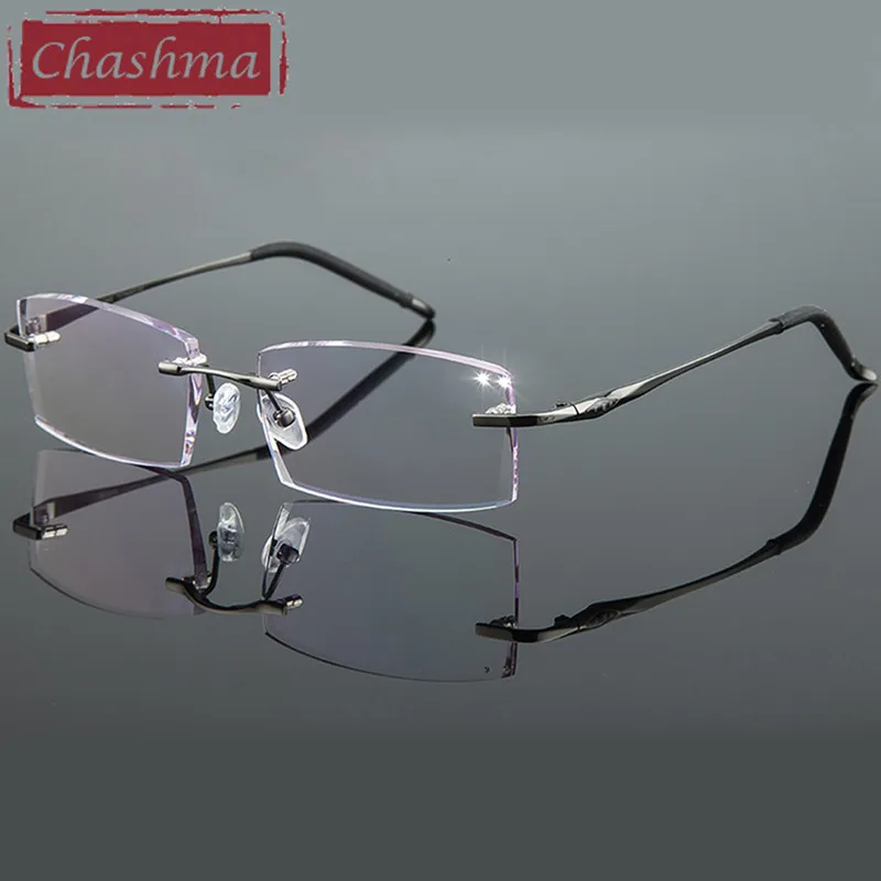 Chashma титановые мужские очки для глаз, градиентные цветные линзы, оправы для очков без оправы, Настраиваемые линзы, размер и форма