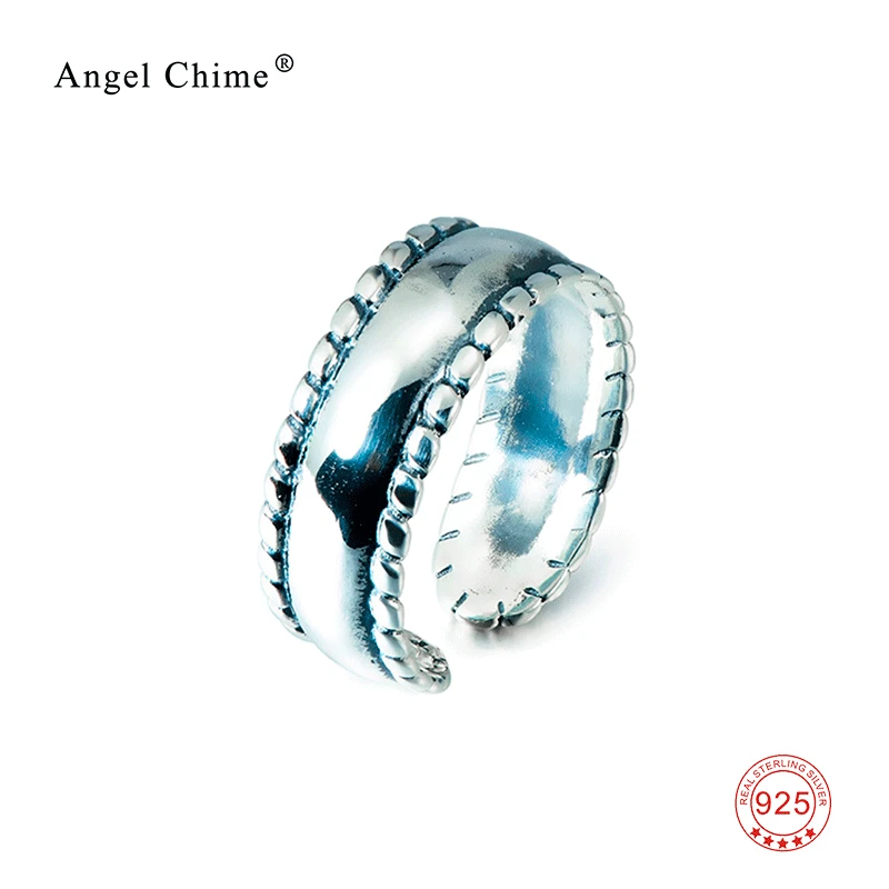 

Simple Style 925 Sterling Silver Open Party Ring Luxury Fashion Vintage Resizable Tail Ring Jewelry For Women