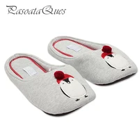 cotton cute penguin animal pattern home slippers women indoor shoes for bedroom house adult guest warm winter soft bottom flats