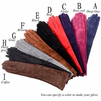 womens ladies real suede leather party long evening gloves operalong gloves ten colors