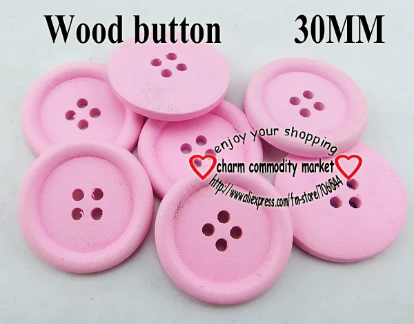 20 шт. 30 мм красный живопись деревянные пуговицы швейной одежды Пальто Верхняя