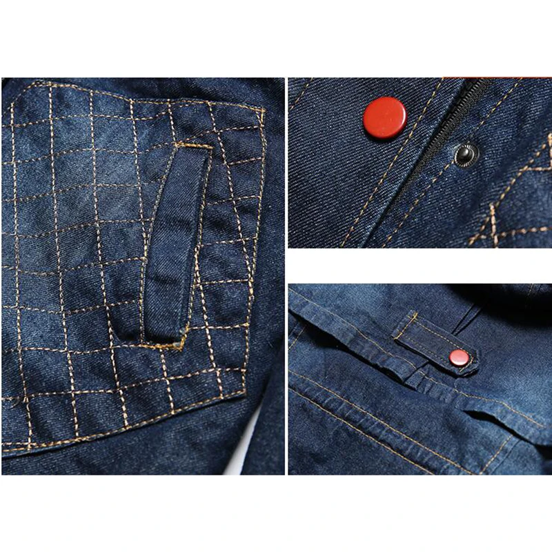 Зимняя горячая Распродажа новое утепленное джинсовое пальто средней длины