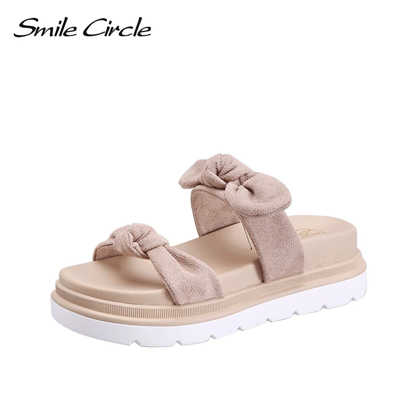 Smile Circle/2019 г. Новые летние стильные сандалии женская обувь на плоской платформе