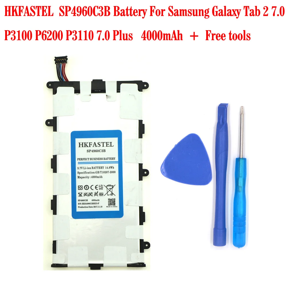 Hkfatel Новый SP4960C3B 4000 мАч батарея для samsung Galaxy Tab 2 7 0 P3100 P6200 P3110 Plus бесплатные