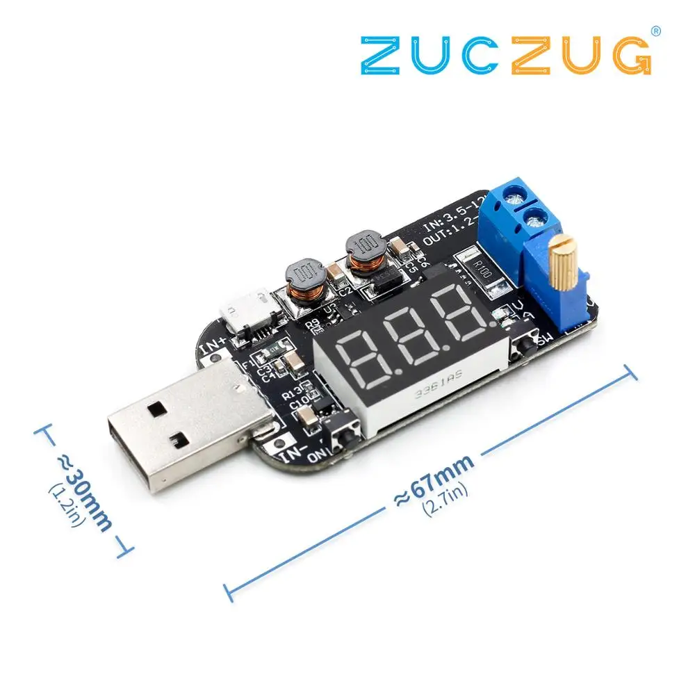 С ток USB Micro 5V до 3 V 9V 12V 18V 24V Регулируемый Buck Boost Питание Напряжение Регулятор