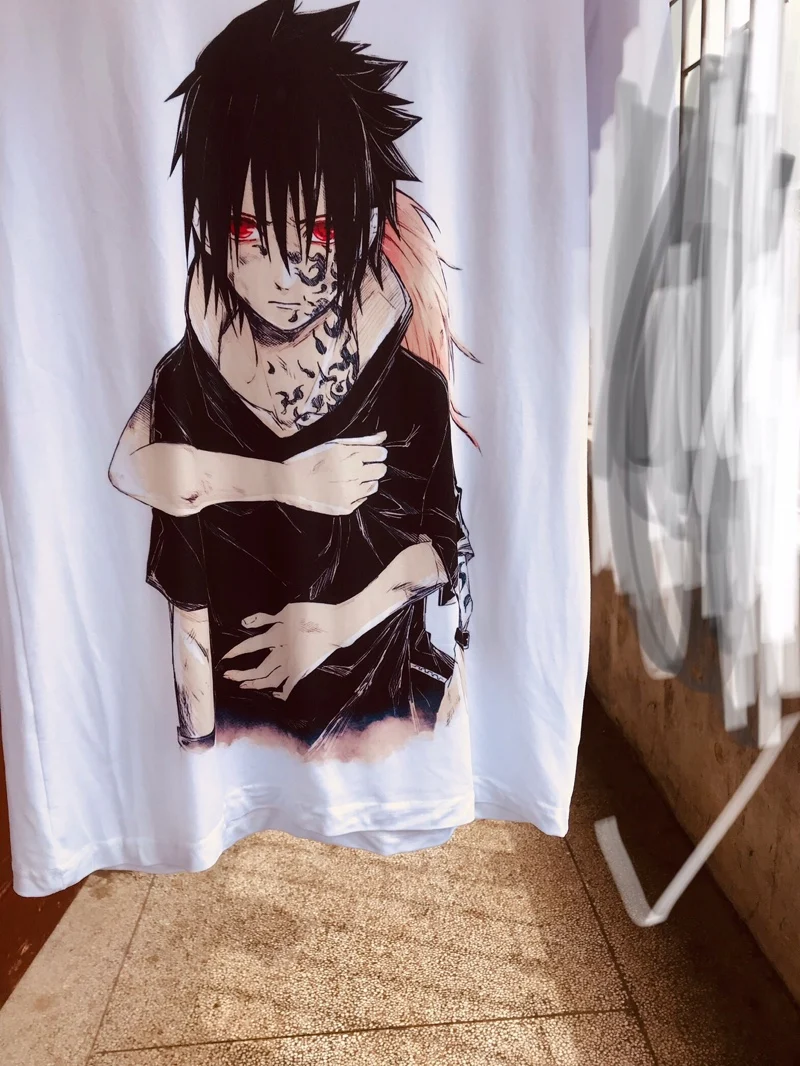 Новая футболка с Наруто Аниме Футболка женская футболка Janpan Uchiha Sasuke Косплей топы Мужские футболки с коротким рукавом