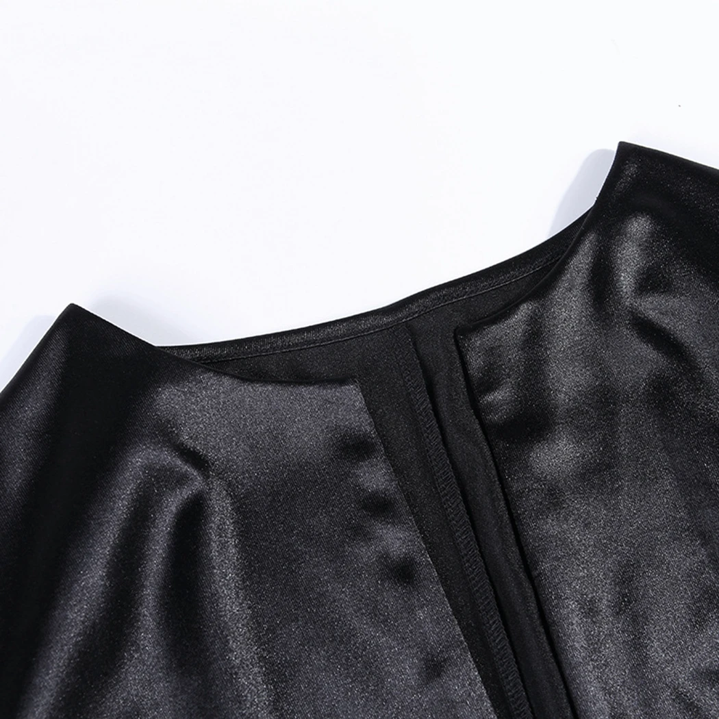 Ladies Retro Cropped Top Tunic Vintage Women Short Sleeve Hook Mini Blouse 2019 Summer Fashion Deep V Neck Black Shirts | Женская одежда