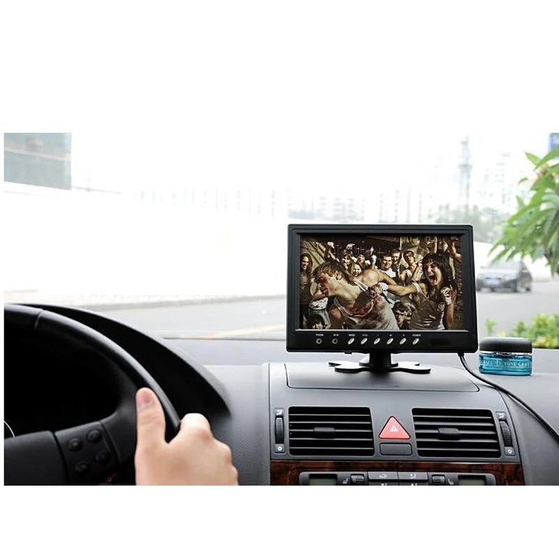 DC12V 9 дюймов подголовник TFT LCD HD дисплей Автомобильный монитор с BNC/AV входом для