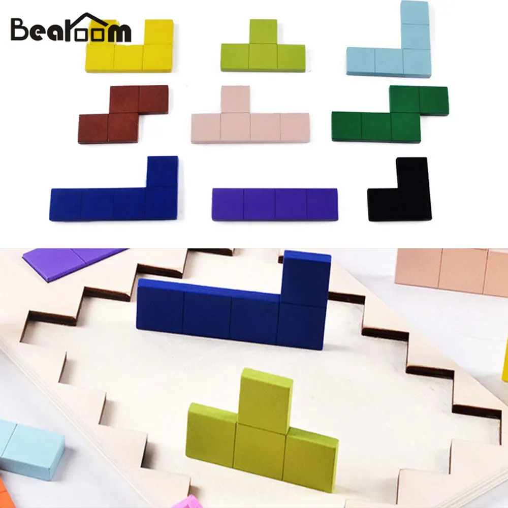 Bearoom обучающий пазл игрушки геометрическая форма деревянная 3d игра-головоломка