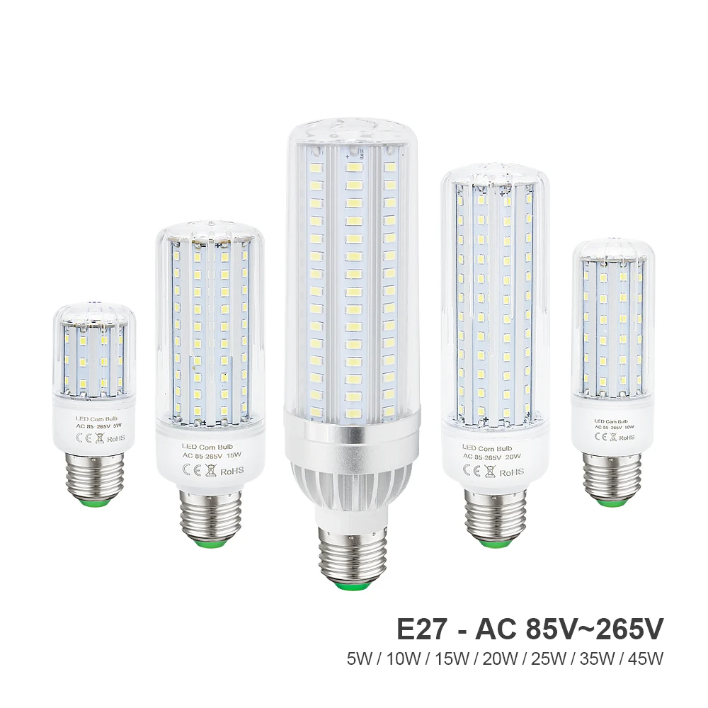 Новый стиль E27 светодиодные лампы кукурузы AC 85 V 265 5730 SMD энергосберегающие 5W 10W 15W 20W