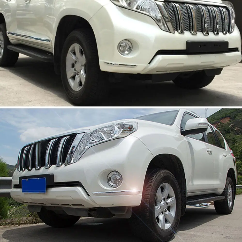Подходит для Toyota Prado 2014 2015 2016 2017 2 шт. хромированный ABS защитный чехол переднего