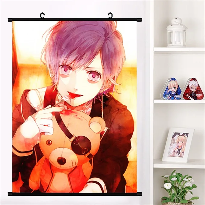 S Аниме DIABOLIK LOVERS Komori Yui Sakamaki Shu sakamaki reiji Настенная роспись плакат Настенные подвесные плакаты коллекция домашнего декора - Цвет: S