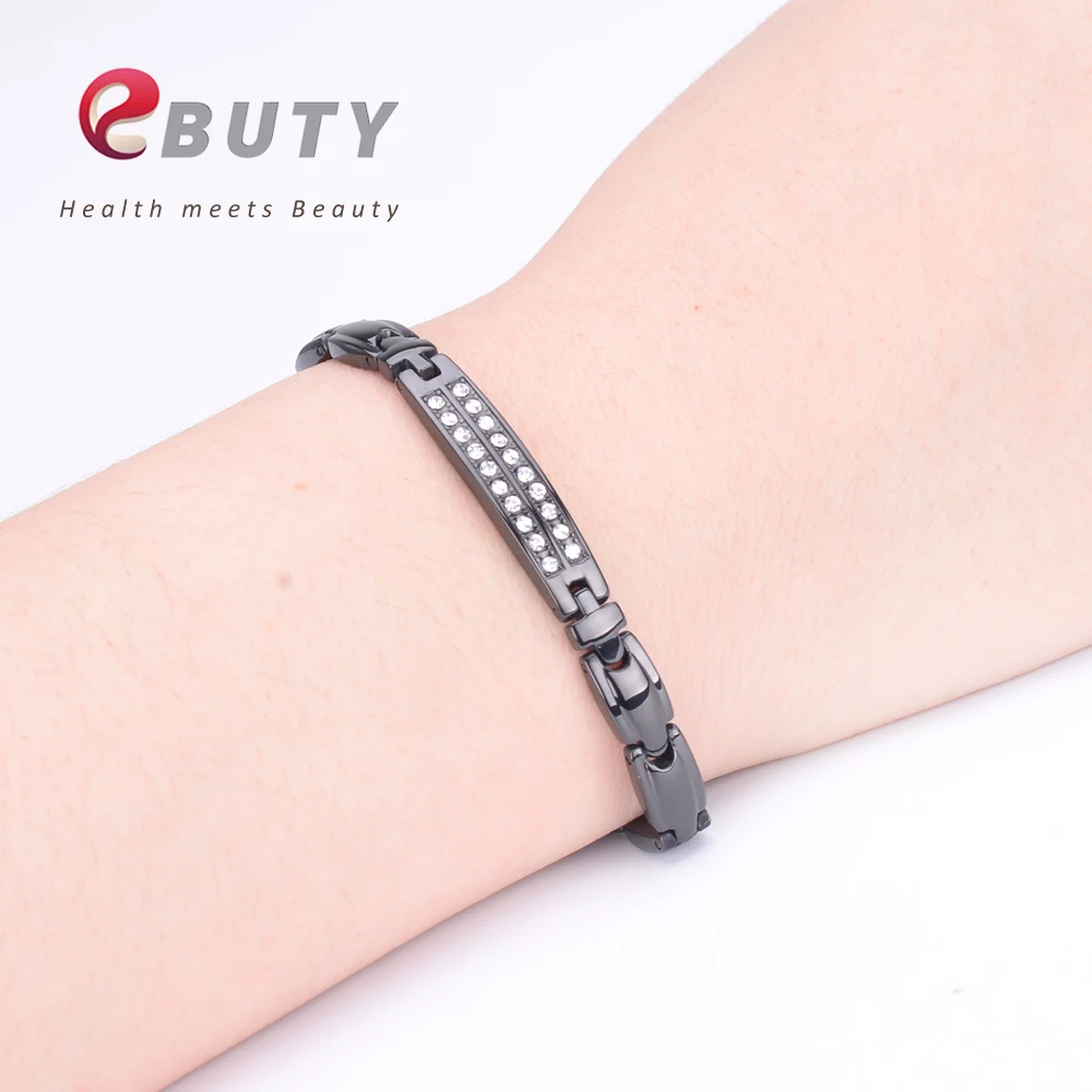 Браслет EBUTY из нержавеющей стали для женщин с кристаллами 4 в 1 Энергетический