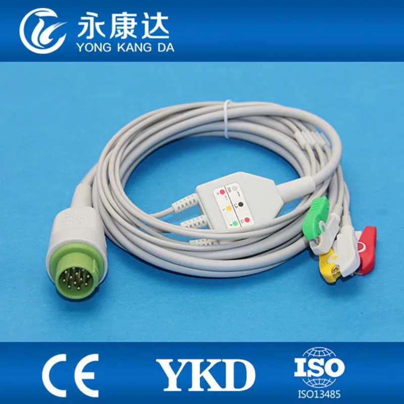 3 шт./упак. whosesale Bruker SM784 SM785 цельный свинцовый ecg кабель и AHA зажим leadwires|cable 3|cable ecgecg
