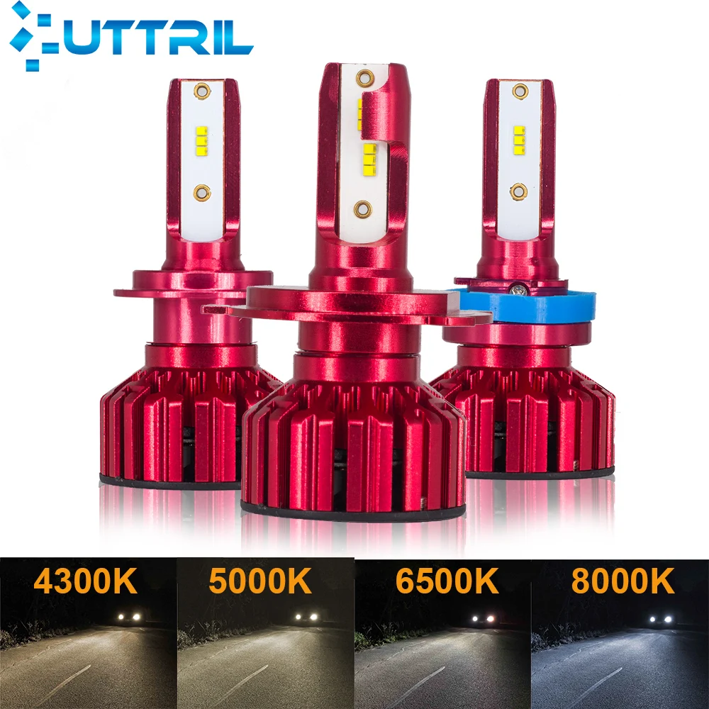 Uttril мини 4300K 5000K 6500K 8000K светодиодный H4 светодиодный H7 Автомобильные фары H1 H3 9005 9006 H8 H9 H11 авто светодиодный лампы Противотуманные фары светильник 12V 12000LM