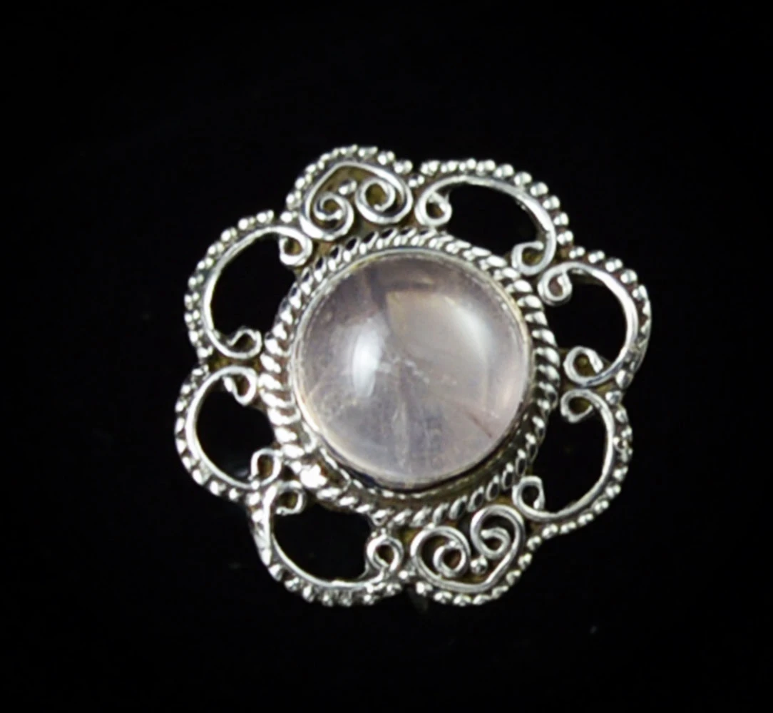 

Lovegem Genuine Rose Quartz Ring 925 Sterling Silver,Size : 8 , AR0201
