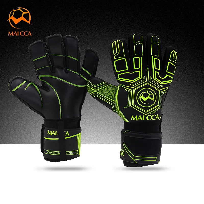 Adult professional soccer goalkeeper gloves finger protection target thick latex | Спорт и развлечения