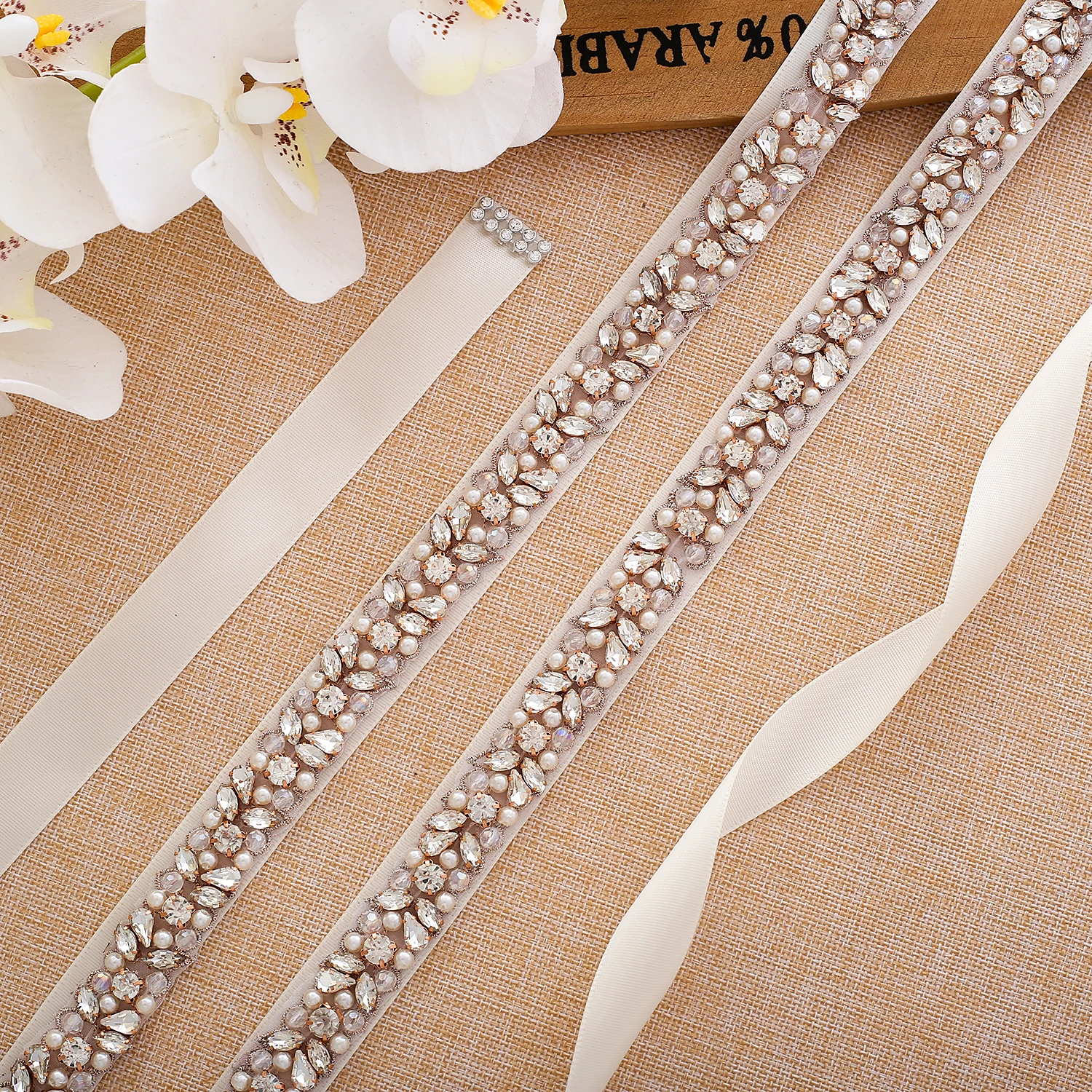 Rose Gold Belt Diamond Flower Belts Bridal Sash Crystal Rhinestone Wedding For Dresses SD134BRG | Свадьбы и торжества