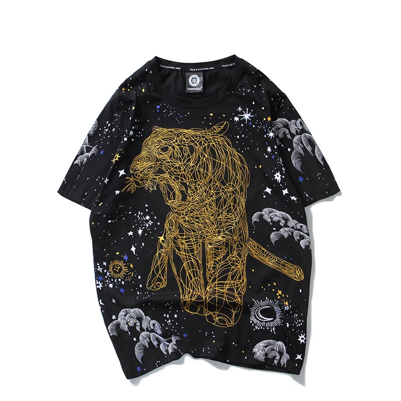 

2020 New Arrival Knitted Polka Dot Tshirt Printing Summer Men Loose O-neck Cotton Short Print T Shirt Brand Clothing Hip Hop