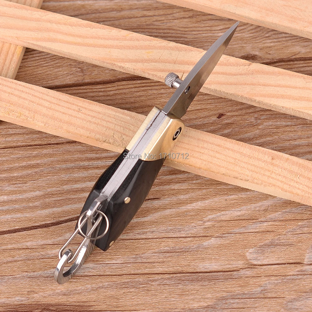 Small buckle knife QQ 3Cr13 blade Copper head Wood Handle pocket gift Free shipping Folding Pocket Hunting Knives | Инструменты