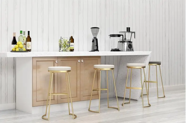 Nordic Iron Art Household Bar Chair Modern Simple Bar Chair High Stand Bar Chair Bar Chair Beauty Bench