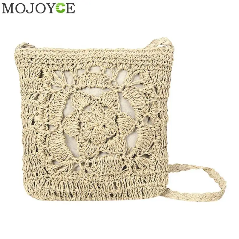 Bohemian Woven Hollow Out Beach Bag Women Crochet Fringed Straw Clutch Handmade Day Clutches Knitting Weave Boho Summer Bag images - 6