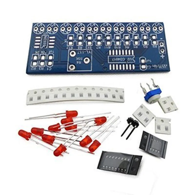 

NE555+CD4017 Light Water Flowing Light LED DIY Kit Module