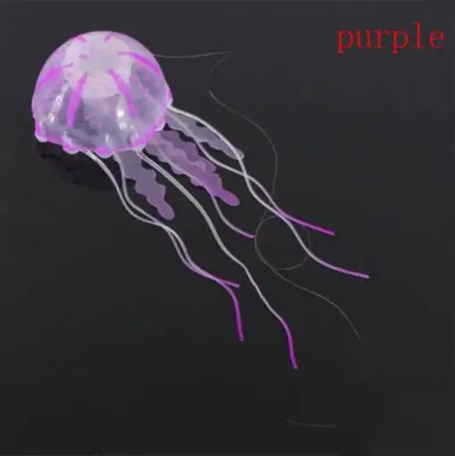 Purple 5 см, светящийся эффект, искусственные медузы, аквариумные рыбки, акварио, украшение, качественное Силиконовое желе, рыбные танки, маленький орнамент - Цвет: Purple
