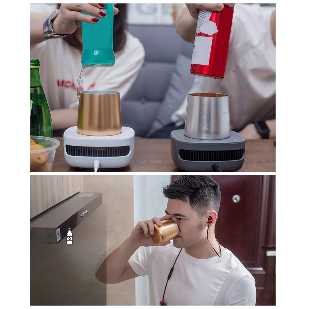 

12V Portable Mini Refrigerator Cold Drink Cup Instant Cooling Cup Fridge Cooler Fast Cooling Device for Home Car Office