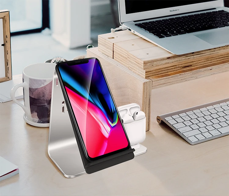 3 в 1 Зарядная Станция группа Vertical для Apple iWatch Airpods Qi быстрая Беспроводная зарядная