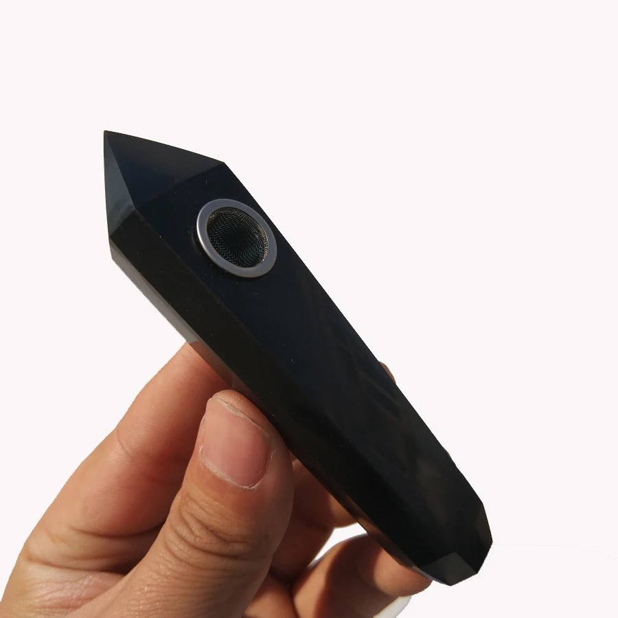 Прямая поставка оптовая продажа натуральный обсидиановый кристалл трубка для