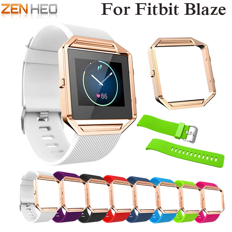 

Silicon Bracelet Strap For Fitbit Blaze Replacement Watchband with Rose Gold Frame for Fitbit Blaze Smart Watch Band