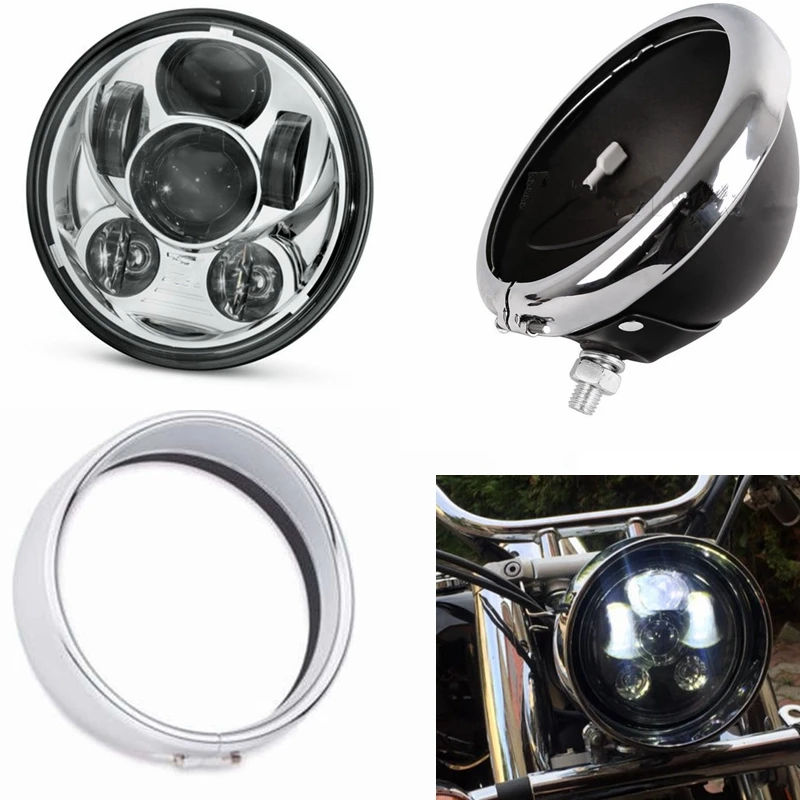 Черный хром аксессуары для мотоциклов 5 75 &quotфара ободок отделка кольцо Sportster XL 883
