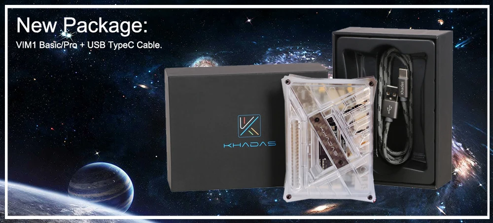 Khadas Vim1 открытый источник ТВ коробка Amlogic S905X четырехъядерный Amlogic S905X DIY телеприставка, поддержка обильной встроенной системы