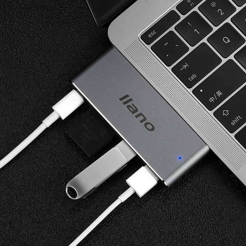 Ноутбук USB Thunderbolt 3 5 в 1 C адаптер для MacBook Pro 13/15 дюймовый 4 K HDMI 0 SD/картридер PD