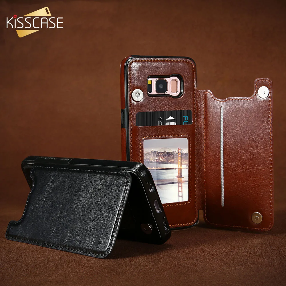 Kisscase бумажник чехол для Samsung Galaxy S8 Plus Flip кожаный Слот карты Стенд Бумажник