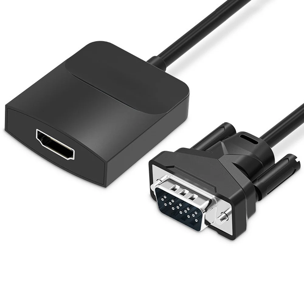 Адаптер VGA-HDMI с аудио поддержкой 1080P для ПК ноутбука на HDTV проектор Видео Аудио
