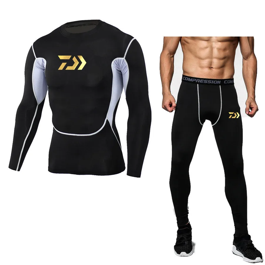 Комплект нижнего белья мужской компрессионный быстросохнущее | Спорт и