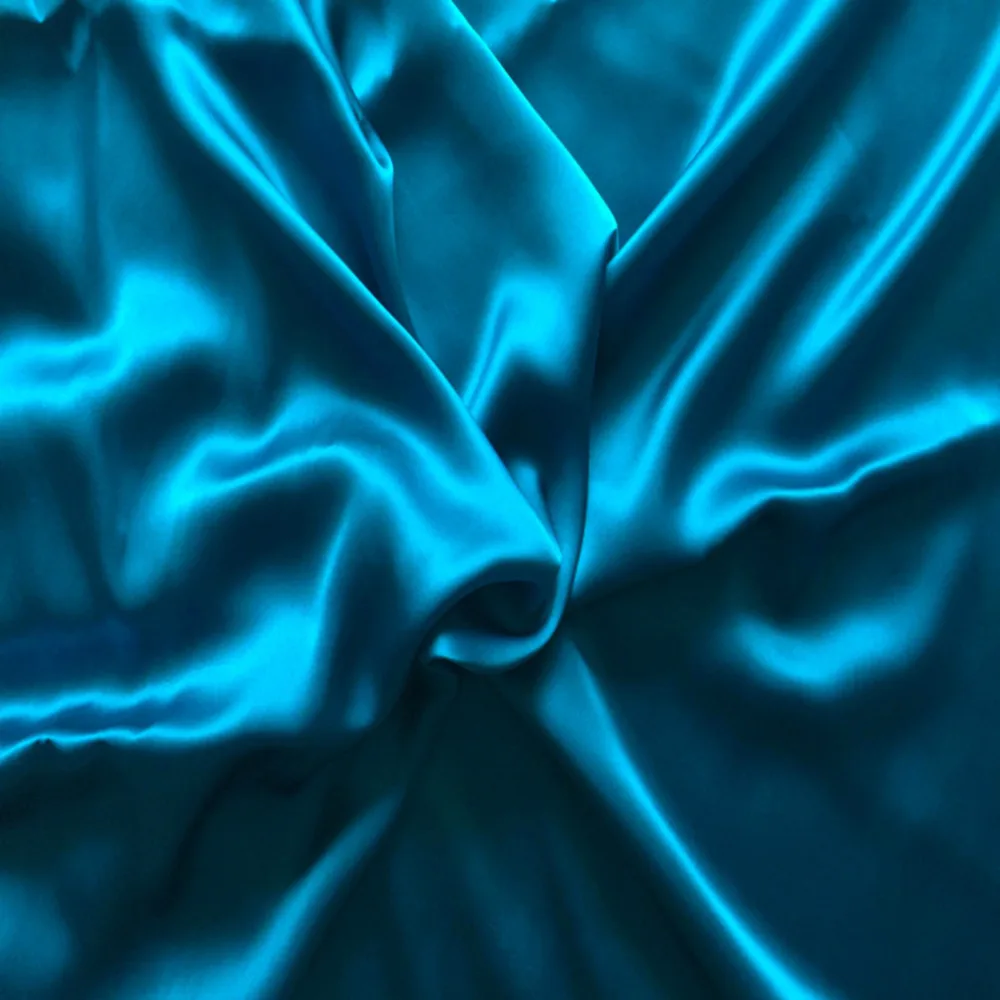 Free shipping/free epacket/100% silk fabric /plain dyed/peacock blue/silk dress fabric/silk bedding fabric/ | Дом и сад