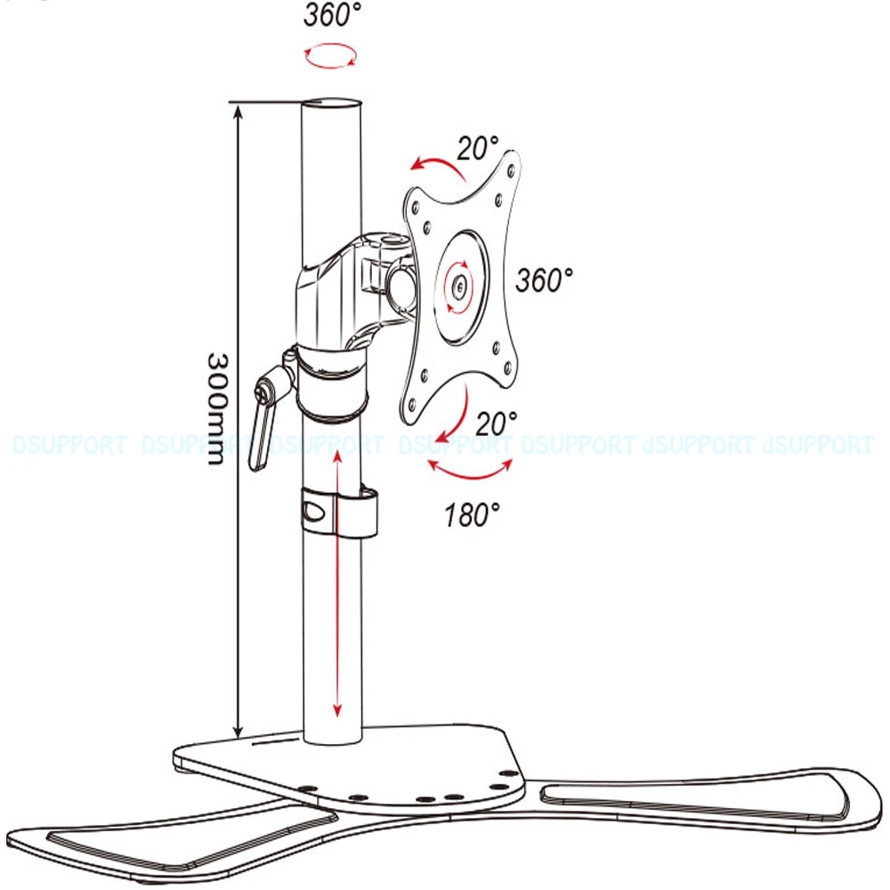 Подъемник для ЖК-монитора поворотный держатель монитора 15-27 дюймов кронштейн