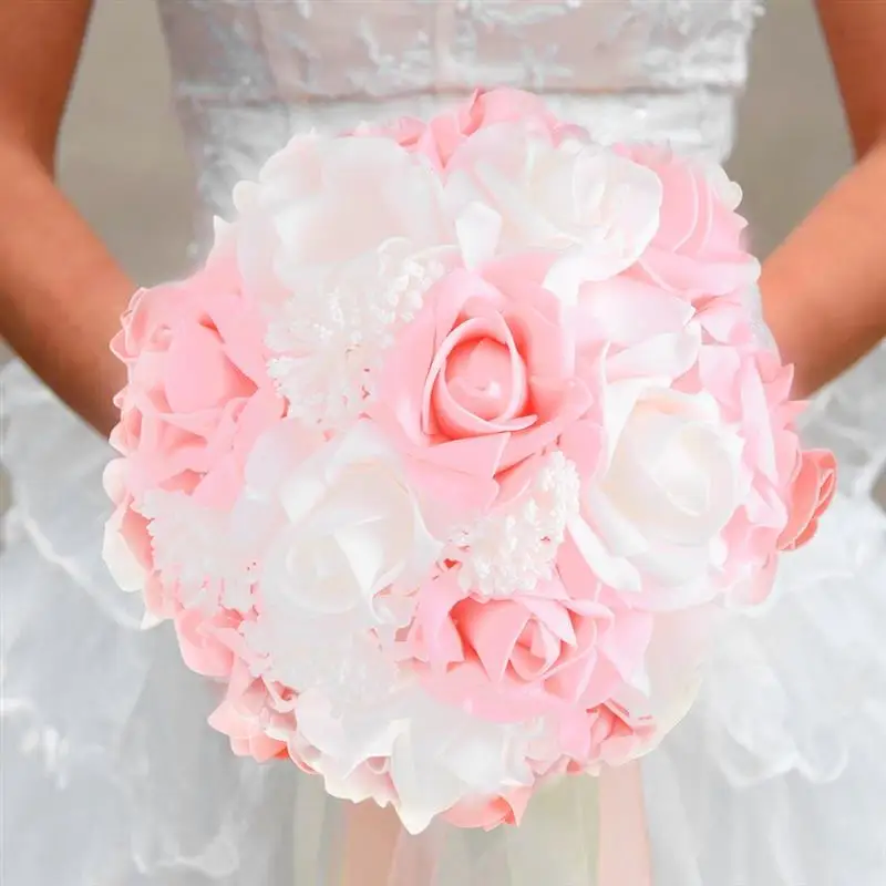 Artificial Flowers Rose Bouquet For Wedding Decoration Home Decor Lace Hydrangeas Bride Holding Flower L904 New | Дом и сад