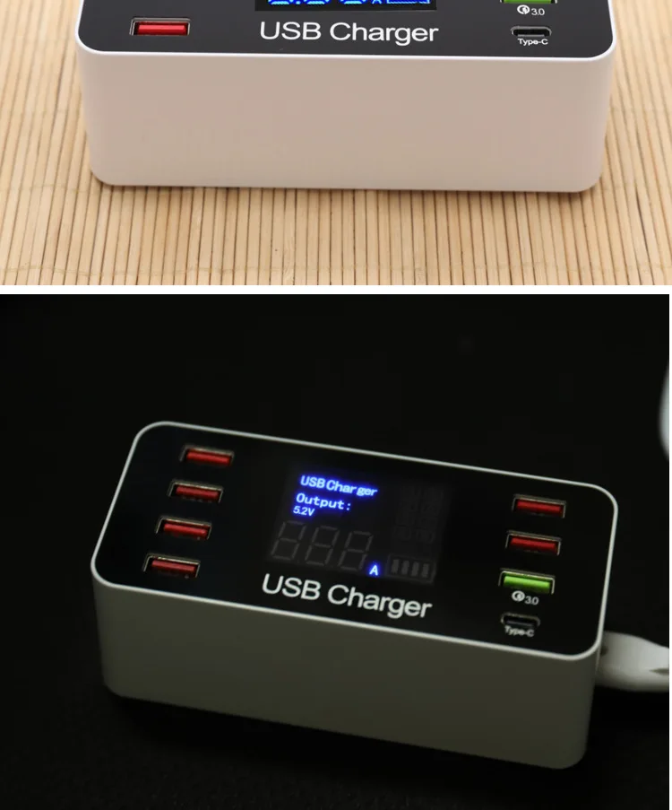 QC3.0USB зарядное устройство с цифровым дисплеем интеллектуальное IC автоматическое