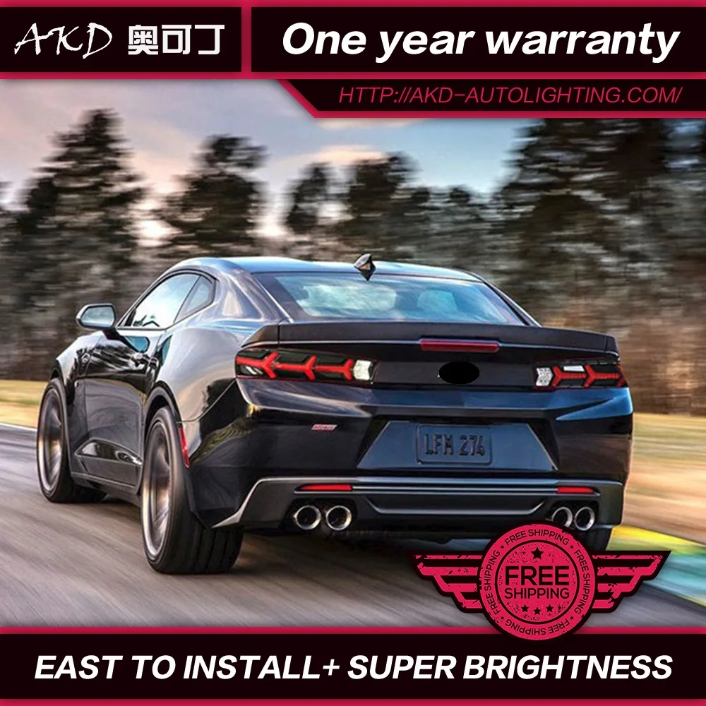 AKD Car Styling For Chevrolet Camaro 2016-2018 taillights LED Dynamic turn signal Tail Lights Rear Lamp DRL+Brake+Park | Автомобили и