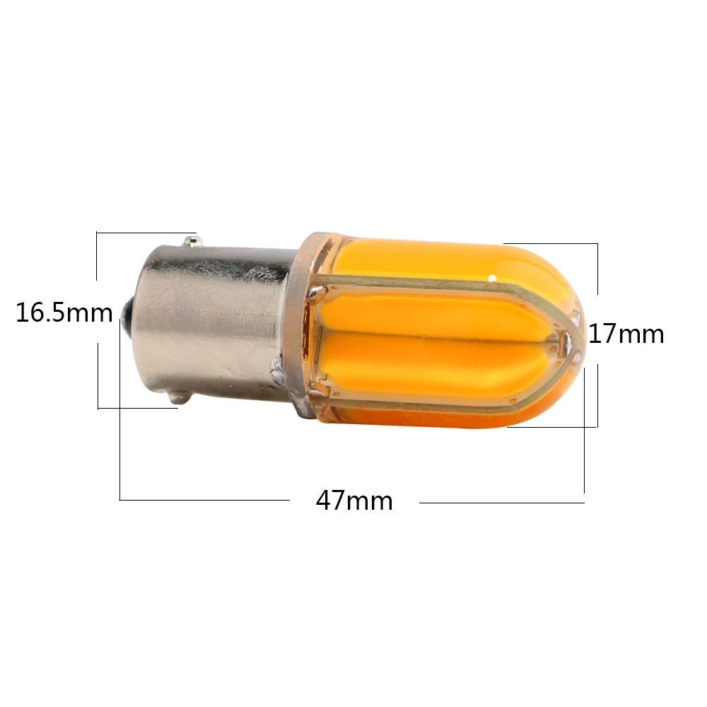 2 шт. AC/DC 12V COB 48 SMD кремнезема белый янтарь S25 1156 BA15S 1157 BAY15D 960Lm светодиодные лампы