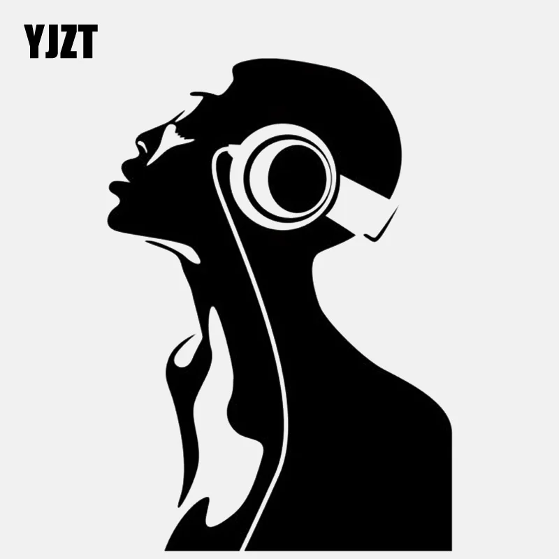 YJZT 10 4 см * 14 8 DJ и наушники виниловые украшения для рок музыки черные/серебряные